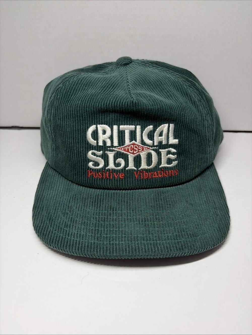 Vintage Critical Slide Positive Vibration Snapback Corduroy Green NWOT!!